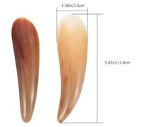 CIYODO 2Pcs Natural Buffalo Horn Gua Sha Scraping Tools, Thick Sturdy Body and Face Massage Scrapers for Daily Use, Portable Neck and Multi-Function Reusable Massage Accessories