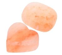 CIYODO 2Pcs Natural Mineral Salt Soap Bars for Shower and Face Washing Handcrafted Heart Oval Shaped Himalayan Salt Stones for Massage and Skin Exfoliation for Women’S Wellness