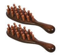 CIYODO 2pcs Natural Sandalwood Wooden Scalp Massager Comb Wide Tooth Design for Hair Care and Detangling Stimulates Scalp Meridians to Fatigue Suitable for Curly Wet and Dry Hair Unisex