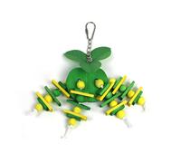 CIYODO 2pcs Parrot Bite Wooden Hanging Blocks for Birds Cockatiels Parakeets Apple Orange Design Training Chew for Birdcage Exercise and Skill Development