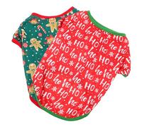 CIYODO 2pcs Pet Christmas Costume for Dogs Breathable Holiday Apparel for Puppies Cute Snowflake Gingerbread Design for Festive Photos and Celebrations