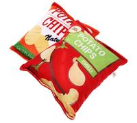 CIYODO 2Pcs Portable Chewing for Dogs Wear-resistant Soft Plush Potato Chip Bag Shape Lightweight Lovely Molar for Puppies Teething and Training Convenient for Travel and Home Use