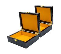 CIYODO 2pcs Portable Cigar Storage Box Handle, Reusable Wood Cigar Case 17x15x6.5cm, Flip-top Carrying Humidor for Travel and Outdoor Use