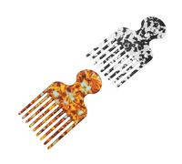 CIYODO 2pcs Professional Afro Pick Comb for Braids and Wigs Fine Tooth Acetate Hair Styling and Detangling Comb for Curly African and American Hair and Home Use