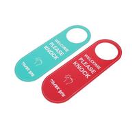 CIYODO 2pcs PU Leather Door Hanger Signs Please Do Not Disturb Welcome Please Knock Single Sided Clear Messaging Easy to Hang with Professional Office Hotel Meeting Door Handle Signs