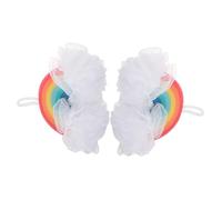 CIYODO 2pcs Rainbow Exfoliating Bath Sponges for Soft Body Cleaning Sponge for Gentle Shower Tool for Delicate Skin Vibrant Colors for Fun Bath