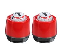 CIYODO 2pcs Red Spherical Car Compass with Adhesive Sticker for Vehicle Dashboard, Portable Automobile Navigation Compass for Suv and Car Interior Use