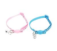 CIYODO 2Pcs Reflective Cat Collar Breakaway Safety Collars with Bell for Cats Lightweight and Stylish Pet Accessories Pink Sky Blue for Daily Wear and Special Occasions