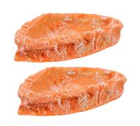 CIYODO 2Pcs Reptile Food and Water Dish Durable Resin Feeding Bowls for Bearded Dragons Turtles and Lizards Scratch Resistant Terrarium Supplies