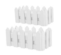 CIYODO 2pcs Rustic Wooden Fence Flower Planter Box with Foam Insert Wood Material Realistic Artificial Flower Container for Garden Balcony Home Decor