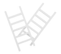 CIYODO 2pcs Scale Miniature Wooden Step Ladder for Dollhouse Furniture Accessories Smooth Finish Safe Craft Props for DIY Landscape Scene and Cake Decorating