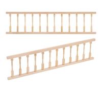 CIYODO 2pcs Scale Wooden Mini Handrails for Dollhouse Miniature Furniture Props Realistic Craftsmanship Dollhouse Accessories for Role Play and Decoration