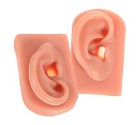 CIYODO 2pcs Silicone Ear Piercing Practice Models Flexible Reusable Artificial Ears for Piercing Training Teaching Supplies High Simulation Skin Tone