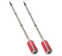 CIYODO 2Pcs Solar Powered Waterproof Solar Signal Driveway Marker Lights Red Housing, Outdoor Landscape Road Reflectors on Poles for Yard Path and Snow Safety