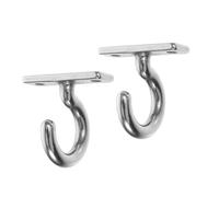 CIYODO 2pcs Stainless Steel Ceiling Hooks Heavy Duty Flat Question Mark Design for Hanging Clothes Plants Lanterns and Fans in Home Kitchen Bathroom