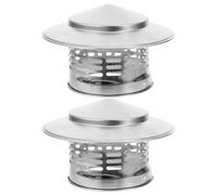 CIYODO 2pcs Stainless Steel Chimney Cap with Cone Top and Umbrella Shape, Rust Resistant Stove Pipe Vent Cover for Rooftop and Outdoor Exhaust Systems
