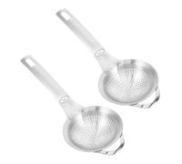 CIYODO 2pcs Stainless Steel Mini Fine Mesh Tea Strainer with Handle for Matcha Sifting Portable Small Sifter for Single-Cup Brewing Filter Spoon for Tea Juice Rice Fruits and Vegetables