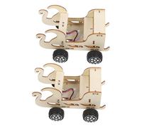 CIYODO 2pcs Stem Science Car Model Kit for DIY Wooden Voice Controlled Building Project Educational Engineering for Boys and Interactive Learning with Voice Technology