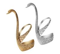 CIYODO 2pcs Swan Cutlery Storage Base Set, Zinc Alloy, Golden Silver | Kitchen and Restaurant Use, for Tableware and Forks, Small Elegant Shape, Keeps Items Dry