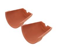 CIYODO 2pcs Turtle Reptile Hideout Cave Red Clay Tile Shelter, Small Size Tortoise Basking Platform for Terrarium Habitat Decoration and Resting Shelter Random Style