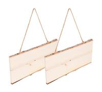 CIYODO 2pcs Unfinished Rectangle Wood Sign for DIY Crafts Blank Hanging Wooden Plaque with Rope Versatile Storefront Door Wall Art for Retail Restaurant Decoration