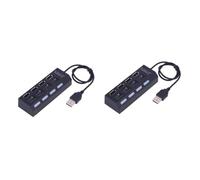 CIYODO 2pcs Usb Extension Hub Port Usb Output Led Status Indicator Plug and Play Compatible Xp