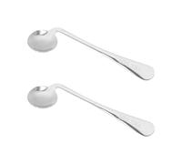 CIYODO 2Pcs Wear-Resistant Adaptive Elderly Utensils Anti-Shake Stainless Steel Spoons with Textured Wide Handles for Disabled Arthritis and Neurological Patients Practical Household