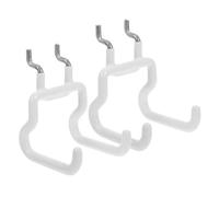 CIYODO 2pcs White Steel Pegboard Utility Hook for Garage Tools and Items | Compact Structure, Multifunctional Design, Easy Installation, for Workbench Use, Wall Storage, White Finish