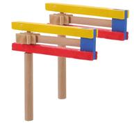 CIYODO 2Pcs Wooden Castanet Clapper Long Handle Educational Musical Instrument for Children for Music Education and Early Learning Activities