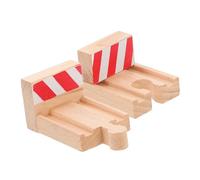 CIYODO 2pcs Wooden Train Track Accessories Diy Stop for Imaginative Play Railway Scene Compatible with Train Track Models and Wooden Toys