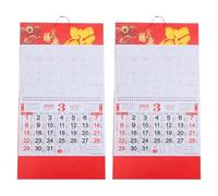 CIYODO 2pcs Year Horse Chinese Calendar Monthly Wall Hanging Planner with Auspicious Words for Restaurant Supermarket Home Office Decorative Lunar Year Supplies