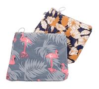 CIYODO 2Pcs Zipper Menstrual Pad Bags Sanitary Napkin Storage Pouches for Flamingo and Floral Patterns Compact Coin and Card Holder for Period Essentials