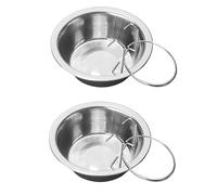CIYODO 2sets Stainless Steel Pet Feeding Bowl Elevated Dog Bowls for Dogs Pet Supplies