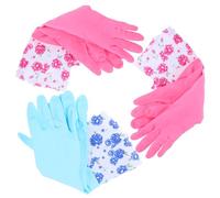 CIYODO 3 Pairs Thickened Kitchen Cleaning Gloves Non-slip Dishwashing Gloves with Extra Long for Household Scrubbing and Hand Protection Pink Blue