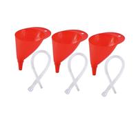 CIYODO 3 Sets Transparent Plastic Fuel Funnel with Long Flexible Hose for Gasoline Oil and Water Transfer Removable Extension Spout for Automotive and Motorcycle Use Clear Design for Easy