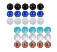 CIYODO 30pcs 16mm Colored Glass Marbles for Fish Tank Decoration, Playthings Marble Checkers Set, Mixed Color Crystal Ball Ornaments for Aquarium Accessories Random Color