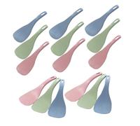 CIYODO 30pcs Non Stick Rice Spoon Paddle with Ergonomic Grip Heat Resistant Serving Utensil for Rice Cookers Design Self Standing Cooking Spatula in Nordic Pink Blue Green