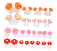 CIYODO 32 pcs Silicone Toe Separators for Pedicure with Flower Design Reusable Nail Polish Toe Spacers for Women Small Soft Gel Dividers for DIY Nail Art and Comfortable Foot Care