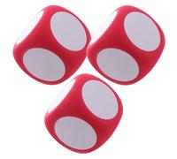 CIYODO 3Pcs 6Cm Red Blank Foam Dice Dry Erase Writing Cubes for Classroom Teaching Math Activities and Family Games