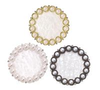 CIYODO 3Pcs Alloy Nail Tip Display Boards with Pearl Vintage Frame Reusable False Nail Sample Rack for Home Salon and Filming in Silver Antique and Gold White Base