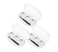 CIYODO 3pcs Clear Empty Eye Shadow Holder with Integrated Brush Portable Travel Makeup Organizer Case Small Palette Storage Box for Professional Makeup Go Touchups