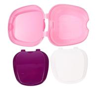CIYODO 3Pcs Denture Storage Case with Breathable Vents and Built Drain Shelf Portable Orthodontic False Teeth Box for Retainers and Athletic Use Lightweight Containers