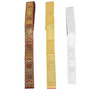 CIYODO 3pcs Embroidered Gold Lace Trim for Sewing 3.3cm Wide Polyester Decorative Trim for Garment Lace and Skirt Waistband with Versatile Decoration and No Irritation, for Ethnic