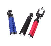 CIYODO 3pcs Flexible Sponge Octopus Tripod for Smartphones Lightweight Mobile Phone Holder Black Red Blue for Uneven Surfaces and Improved Picture Quality