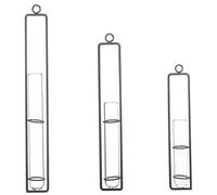 CIYODO 3pcs Hanging Glass Plant Propagation Station Wall Mounted Terrarium for Hydroponic Plants Transparent Test Tube Planters for Indoor Decor