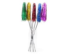 CIYODO 3pcs Interactive Cat Teaser Toys Shiny Plastic Rods Bell Cat Wand Toys for Play Trust Building Random Color