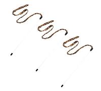 CIYODO 3pcs Interactive Cat Wand Toys Bell Leopard Ribbon Teaser Stick for Pet Health Exercise