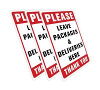CIYODO 3Pcs Leave Packages Here Sticker for Wall Adhesive Package Sign PVC Minimalist Design for Office Warehouse Security and Loss Prevention
