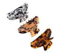 CIYODO 3pcs Leopard Print Acetate Claw Clips for Non-slip Tortoise Shell Hair Claws with Strong Grip Lightweight Updo Styling Accessories for Everyday Party and Sports Use