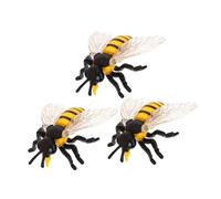 CIYODO 3pcs Lifelike Honey Bee Figurines Educational Safe Plastic Pollination Models for Classroom Learning Creative Play Party Decoration and Skill Development